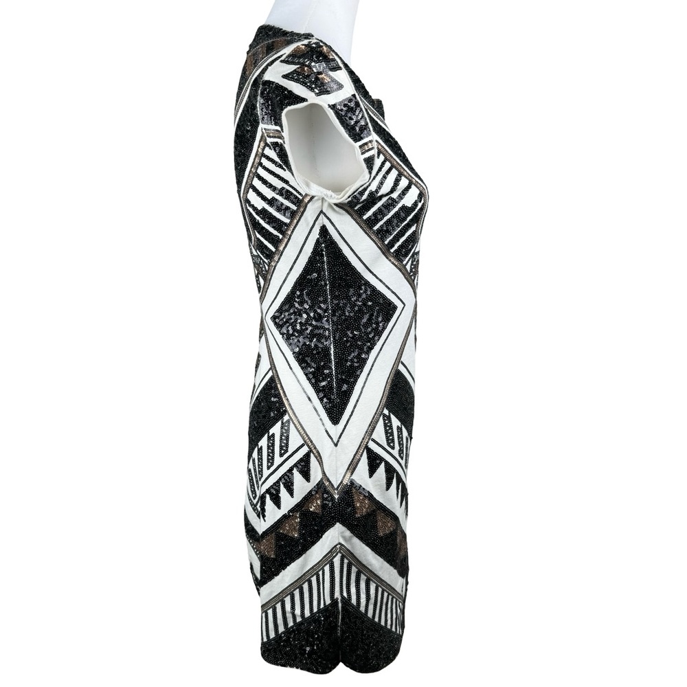 Express Art Deco Sequin Geometric Aztec Tribal Bodycon Cocktail Evening Dress - Picture 9 of 16